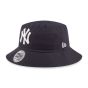 New Era MLB New York Yankees Basic Bucket 01 漁夫帽 - 海軍藍色白字 (3款尺寸)