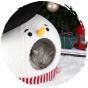 zeze - 聖誕雪人貓窩封閉式冬季保暖貓窩