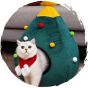 毛孩物語 - 聖誕冬季保暖封閉式絨面聖誕樹型貓咪屋狗窩 (大碼)