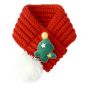 毛孩物語 - 寵物聖誕手織圍巾狗狗貓咪聖誕頸巾(紅色聖誕樹) (大碼)
