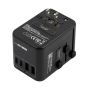 2theMax - PT88C USB-C 4-Port Travel Power Adaptor (Black/Purple)