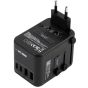 2theMax - PT88C USB-C 4-Port Travel Power Adaptor (Black/Purple)