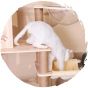 Pets Thing - 貓別墅通風清涼實木劍麻柱高層貓爬架雙瞭望台 (雙太空艙6層款｜170cm)