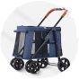 Bello - 時尚版可摺疊狗狗手推車（30kg承重）(灰色/藍色)