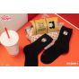 罐頭豬 LuLu漢堡系列 - 黑色刺繡襪子 CR-TZA12P0251