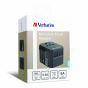 Verbatim - 5 Ports 旅行充電器[4 x USB+1 x Type-C] - 黑色