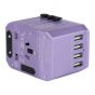 Verbatim - 5 Ports 旅行充電器[4 x USB+1 x Type-C] - 紫色