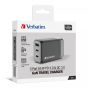 Verbatim - 3 Port 65W PD 3.0 和 QC 3.0 GaN 旅行充電器
