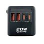 2theMax - YF120PD 20W USB-C 4-Port Travel Power Adaptor