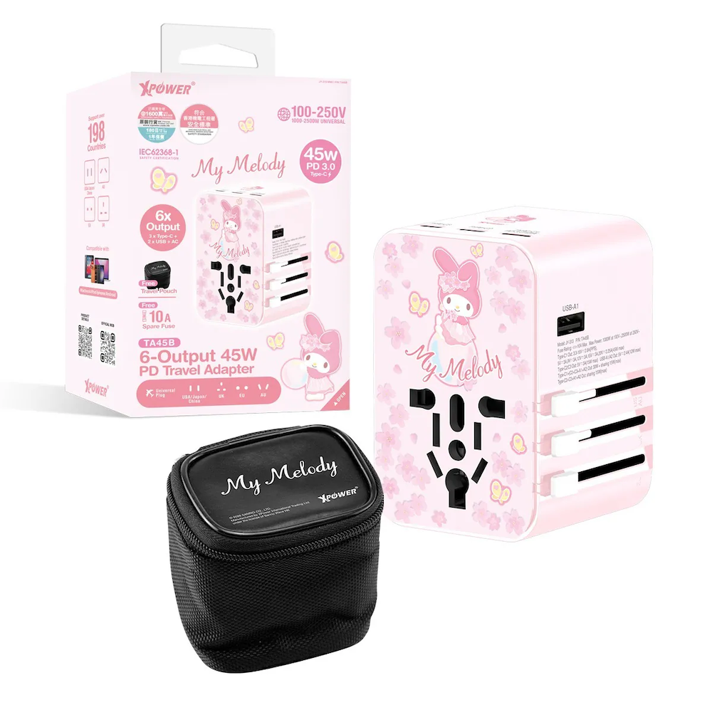 XPower X My Melody TA45B 45W 6輸出PD3.0/PPS旅行充電器| The Club
