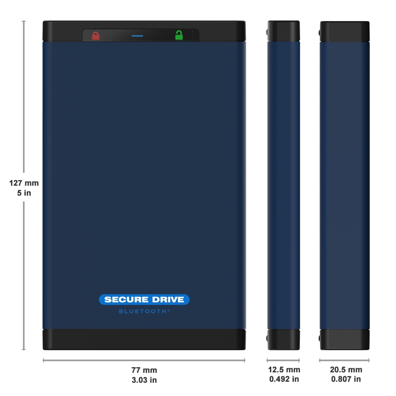 Secure Storage Drive SecureData - SecureDrive KP HDD HARDWARE ENCRYPTED External Portable ...